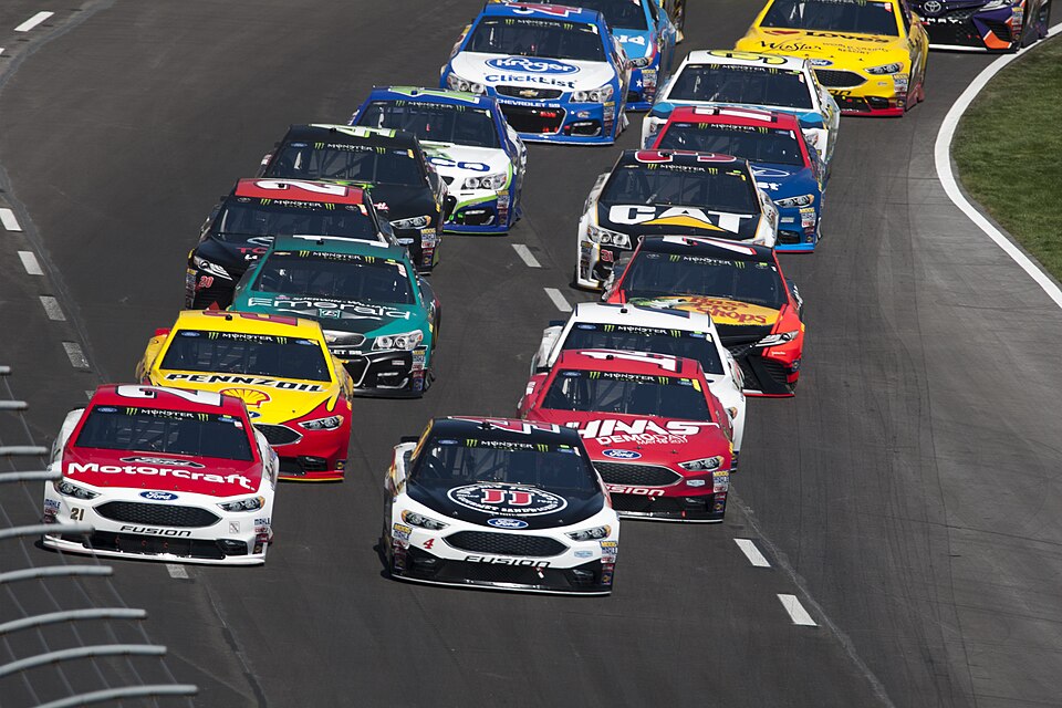 The NASCAR Cup Series racing at  Texas Motor Speedway